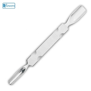Pousse-cuticules double embout en acier inoxydable de haute qualité, réutilisable, outil de manucure à double tête - Product Image 1
