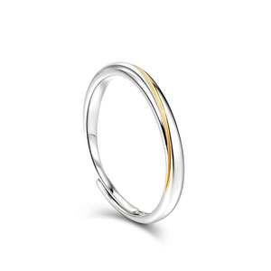 Bague pour femme Jeulia Every Side of Love Mobius en argent sterling bicolore réglable - Product Image 2