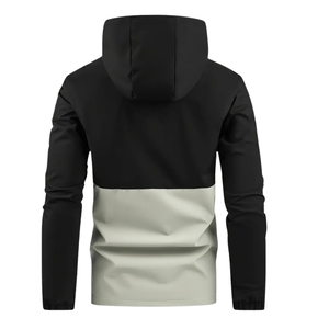 Men's <b>Lightweight</b> Windproof Hooded <b>Jacket</b> Breathable and Water-Resistant Outdoor Sportswear with Embossed Zip Pockets - Product Image 4