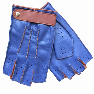 Gants de conduite en cuir doux au toucher Fermeture à bouton classique Gants de conduite pour hommes Poignée en cuir Gants de conduite à coutures durables - Product Image 1