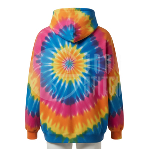 Sudadera con Capucha Tie Dye para Hombre, Mezcla de Poliéster/Algodón, Tela de 300g, Bolsillos, Corte Regular, Informal, Sudadera de Invierno - Product Image 6