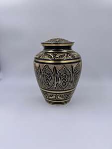 Brass Silver And <b>Cream</b> Tasty Brushstrokes Adult Ashes Cremation Urns Weighted Urn Funeral Memorial - Product Image 4