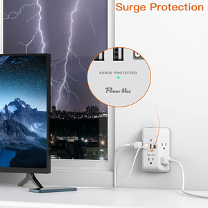5-en-1 LED veilleuse <span class=keywords><strong>sortie</strong></span> Extender capteur marche/arrêt automatique crépuscule <span class=keywords><strong>aube</strong></span> mur bande de puissance parasurtenseur 15A courant nominal 125V - Product Image 6