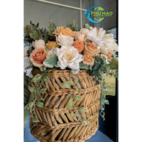 Grand panier à fleurs en rotin artisanal Panier à fruits en rotin vintage avec poignée idéal pour les mariages, les fêtes et la décoration intérieure.