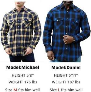 Vente en gros Chemise en flanelle à carreaux à manches longues Chemise en flanelle Chemises de moto pour hommes et femmes - Product Image 3