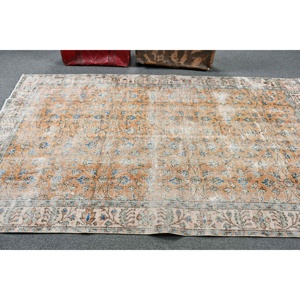 Alfombra Vintage de 4.8x8.4 pies, Alfombra Turca Grande, Alfombra con Estampado Animal Azul - Product Image 3