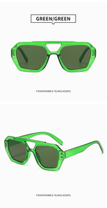 Double Bridge <b>Sunglasses</b> for Men Women UV Protection Square Frame Trendy Fashion Sun Glasses - Product Image 5