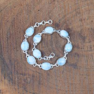 Larimar Gemstone <b>Bracelet</b> Jewelry For <b>Women</b> Silver Boho Style Jewelry 925 Sterling Silver Trending Handmade <b>Bracelet</b> Gift For - Product Image 2