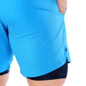 Private Label Men's Double <b>Layer</b> Shorts Breathable Lightweight for Outdoor Use High Street Style Solid Pattern Anti-Wrinkle - Product Image 6