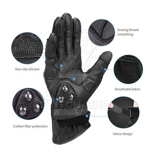 Gants de moto de course respirants à doigts entiers Gants en cuir imperméables avec fonction d'écran tactile pour les sports de plein air - Product Image 5