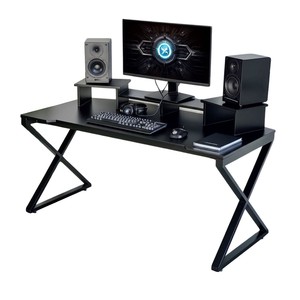 StudioDesk SD68018 X-Leg Computer <b>Desk</b> with Rubber Wood Finish - Product Image 1