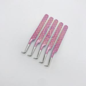 Pince à épiler à pointe de fibre Extension de cils de revêtement de papier personnalisée pince à épiler en acier inoxydable pince à épiler solide pour cils meilleure offre de prix - Product Image 4