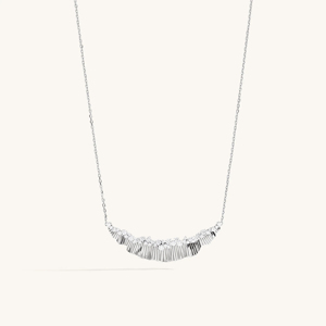 Collar de Lujo para Mujer con Colgante de Diamante en Plata 925 con Baño de Rodio, Corte Brillante Redondo, Engaste de Garras y Cadena de Serpiente, Joyería para Boda - Product Image 1