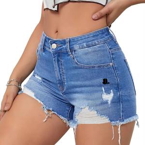 Shorts en jean décontractés taille haute pour une mode sans effort, shorts en jean au meilleur prix, bon fabricant, shorts tendance pour femmes - Product Image 1