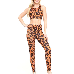 Ensemble de yoga pour femmes de haute qualité, antibactérien, solide, avec taille élastique, design personnalisé, soutien-gorge de sport, leggings, pantalon respirant, séchage rapide, 100% coton - Product Image 1