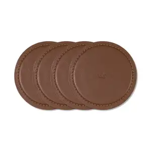 Leather Mats and <b>Coasters</b> Restaurant Embossed Leather Cup Mat <b>Coaster</b> <b>for</b> Glass <b>Drink</b> Leather <b>coaster</b> - Product Image 1