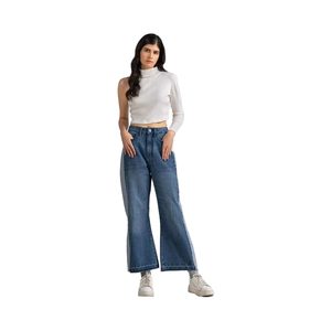 Jeans Ajustados Azules Básicos para Mujer, Transpirables, Estilo Casual Urbano, Estilo Boyfriend, Pantalones Vaqueros para Mujer, Precio al por Mayor - Product Image 1