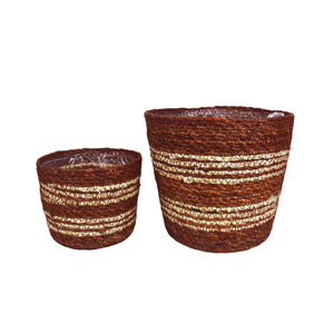 Cesta grande hecha a mano de yute de ratán natural al por mayor, maceta de paja tejida de algas marinas, maceta de flores para decoración de macetas de guardería - Product Image 5