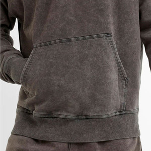 Sweat à capuche zippé personnalisé de haute qualité Double couche épaule tombante poids lourd surdimensionné sweats à capuche zippés coton polaire à capuche - Product Image 5