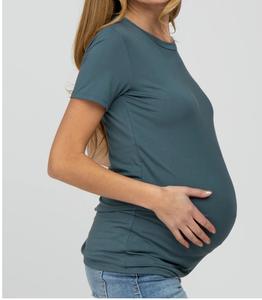 T-shirts de maternité pour femmes, amples, imprimés, col rond, de haute qualité, logo personnalisé, séchage rapide, 100% coton, respirant, vente en gros, OEM, ODM - Product Image 5