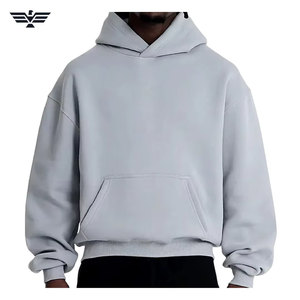 Alta calidad Unisex Oversize Pullover Hoodie 100% algodón logotipo personalizado bordado sólido invierno Streetwear fábrica al por mayor - Product Image 4