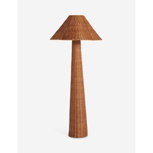 Hot Selling Sustainable Handwoven <b>Wicker</b> Rattan Floor Lamp Classic Cone Shade Handmade Lighting For Wholesale Bulk Export Market - Product Image 4