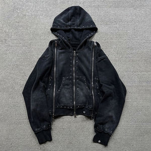 2025 logotipo personalizado diamantes de imitación impresión Jogging Track Sweat Suit Unisex hombres Jogger Sweatsuit chándal pantalones de chándal conjunto con capucha - Product Image 3