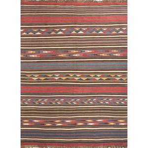 พรมขนสัตว์ทำมือลายทางสีเบจและสีน้ำตาล รุ่น Nayaab Classic รูปทรงสี่เหลี่ยมผืนผ้า สำหรับตกแต่งบ้าน ห้องนั่งเล่น หรือห้องนอน-Paem-789 - Product Image 1