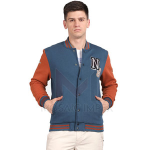 Nouvelle veste de baseball universitaire personnalisée OEM pour hommes Meilleur prix Vêtements d'extérieur décontractés d'hiver avec tissu en toile Col montant Style High Street - Product Image 1
