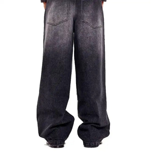 Jean en denim droit pour homme, style streetwear, coupe ample et oversize, vintage, style skate, taille mi-haute, couleur unie, respirant, automne/hiver - Product Image 4