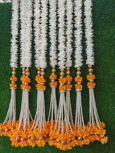 Guirnaldas de flores de jazmín de 4 pies con ramilletes de perlas para bodas, templos, escenarios, arreglos de mandap, decoración para fiestas de Nikah y Pascua - Product Image 4