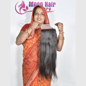 Vente en gros directe d'usine, prix abordable, closure en cheveux humains indiens bruts de temple, lisses, doux, soyeux, aspect naturel, du fabricant, à vendre - Product Image 1