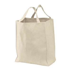 Promoción 2025, bolsa de mano de algodón blanco liso respetuosa con el medio ambiente, bolsa de compras reutilizable ~ bolsas de algodón desechables blancas lisas - Product Image 1