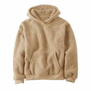 Sweat-shirt à capuche unisexe en polaire sherpa doublé de fourrure, broderie personnalisée, vente en gros, chaud, pour l'hiver, motif imprimé printemps, couleur unie, 100% - Product Image 1