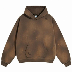 Sweat-shirt à capuche pour homme Index, marron délavé, 100% coton French Terry, coupe ample, avec poche, style décontracté, pour l'automne - Product Image 4