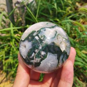 Esfera de Ágata Musgosa al por Mayor / Esfera de Drusa Natural de Primera Calidad / Esfera de Piedra Preciosa de Ágata Musgosa en Cantidad a Granel - Product Image 4