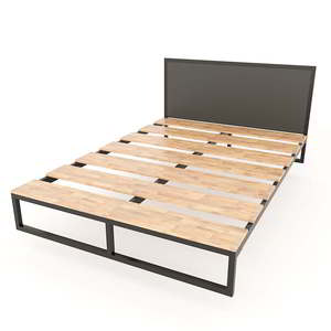 Cama Moderna Mony GN68029 Queen/King con Estructura de Hierro, Requiere Ensamblaje, con Madera de Mango Sólida y Tapicería de Tela para Muebles del Hogar - Product Image 1
