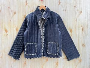 Indian Handmade Reversible <b>Quilted</b> Jacket Unisex Premium Cotton <b>Velvet</b> Coat Stand Button Closure New Winter Collection Perfect - Product Image 3