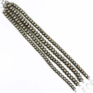 ลูกปัดไพไรต์สีทองเงา รูปทรงกลมเรียบ ขนาด 9-10 มม. คุณภาพ AAA ลูกปัดพลอยไพไรต์สีทองสำหรับทำเครื่องประดับ ความยาว 8 นิ้ว - Product Image 6