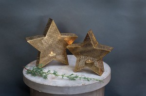 Photophore en métal étoile dorée de luxe pour le prix de décoration de restaurant de mariage à la maison de Noël - Product Image 6