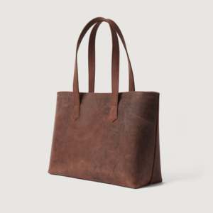 Bianca Vintage Distressed Brown Genuine <b>Leather</b> Tote <b>Bag</b> Handmade with Zipper Closure <b>Soft</b> for All Seasons - Product Image 4