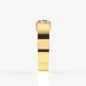 Men's 14K Yellow Gold <b>Ring</b> with Portuguese Cut Lab Grown Diamond Premium Diamond <b>Rings</b> - Product Image 4