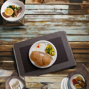 Assiettes en bagasse compostables de qualité supérieure Vaisselle jetable durable pour les mariages, les événements, les pique-niques et les activités de plein air - Product Image 1