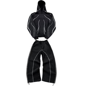 Sweat à capuche d'hiver en molleton épais 500 GSM 100% coton, avec impression graphique personnalisée, étiquettes de marque, motif ligne artistique, coupé-cousu, style streetwear - Product Image 5