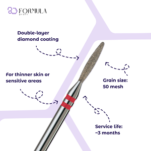 ดอกสว่านเจียรเล็บเพชรแบบมืออาชีพ ปลอดภัย ขนาด 1.8 มม. สีแดง สำหรับดูแลหนังกำพร้าและผู้ผลิตแบรนด์ส่วนตัว - Product Image 2