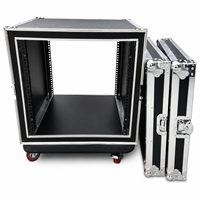 Flight case rack 16U avec triple porte et roulettes, boîtier antichoc monocouche pour amplificateurs et mixeurs, OEM
