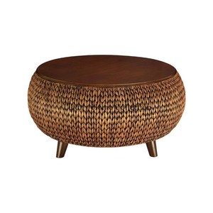 Table en fer forgé pour salon et salon Table de forme ronde en laiton antique avec meubles à trois pieds - Product Image 1