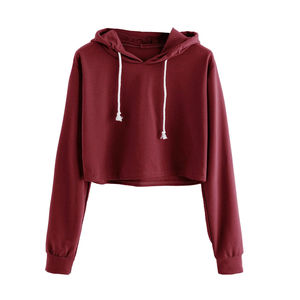 Sudadera con capucha transpirable antiarrugas para mujer, Sudadera con capucha corta de textura Premium para mujer, comodidad deportiva - Product Image 4