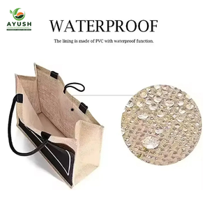 Paquete familiar de colores surtidos económico de bolsas de yute ecológicas para uso en la oficina y compras de verano - Product Image 5