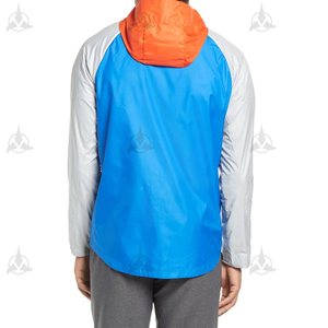 Dernier design 2025, logo personnalisé, veste coupe-vent légère imperméable pour l'extérieur, fermeture éclair avant, col montant, sweat-shirt en coton mélangé pour homme - Product Image 3